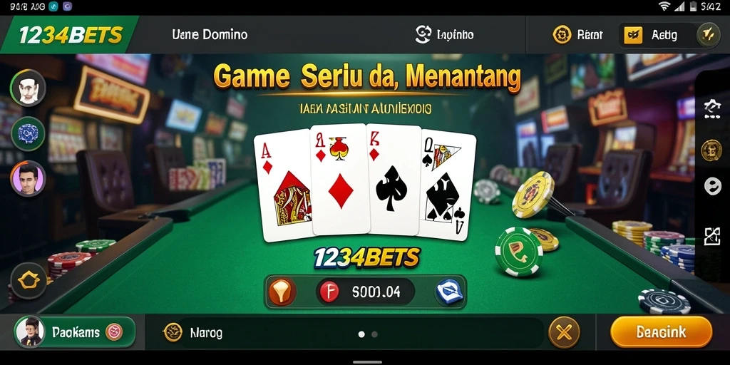 Screenshot utama gameplay Domino di 1234BETS yang seru.