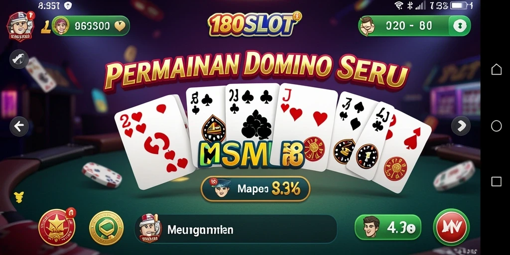 Tampilan gameplay Domino yang seru dalam 180SLOT.
