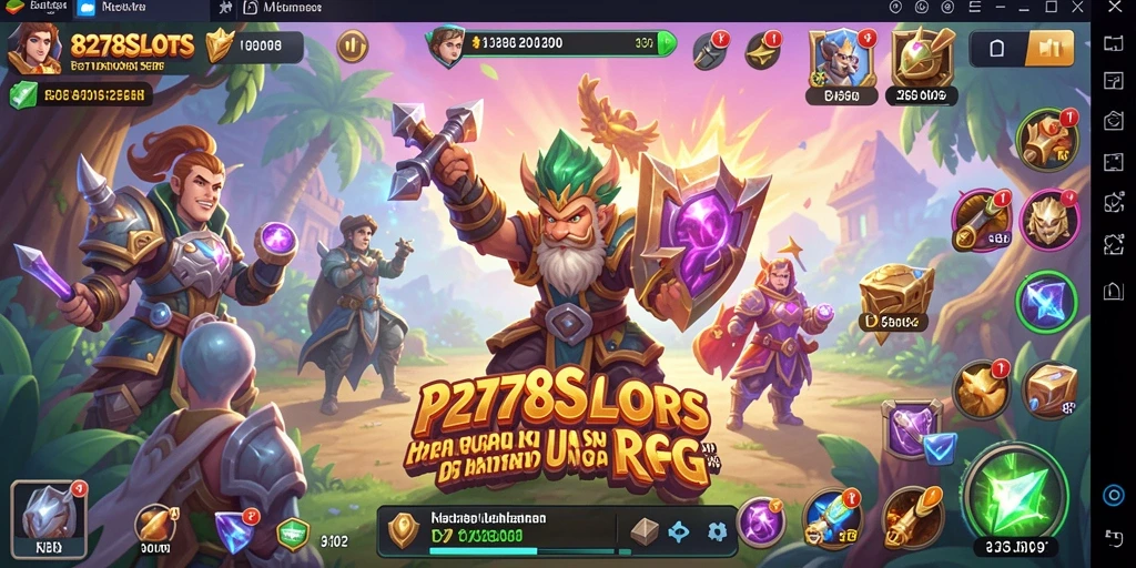 Screenshot utama 8278SLOTS menampilkan pertempuran epik dengan karakter yang penuh aksi.