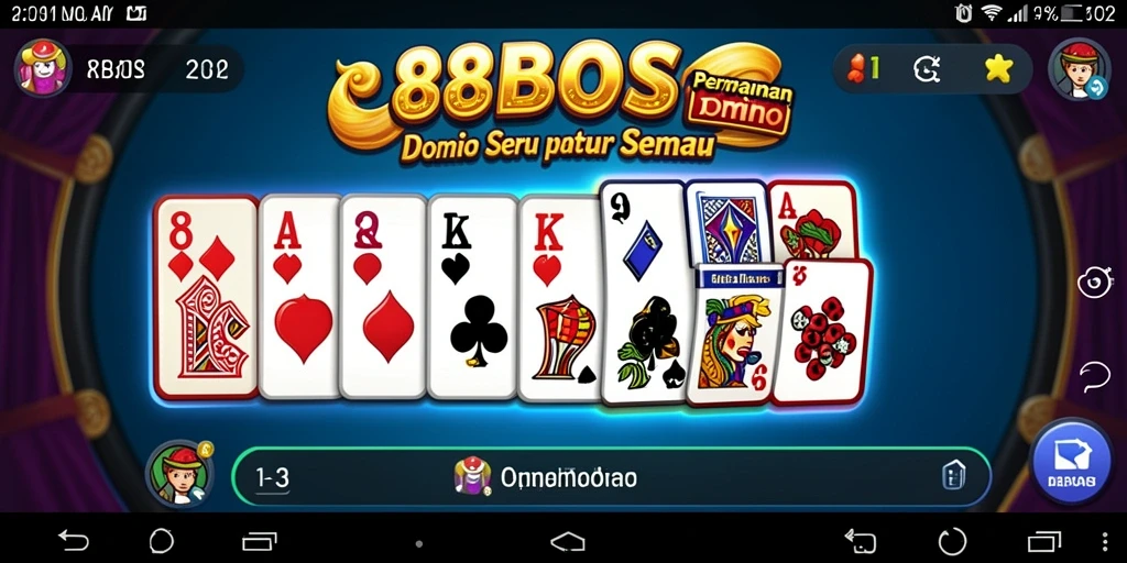 Tampilan gameplay Domino yang menarik dan interaktif di 88BOS.
