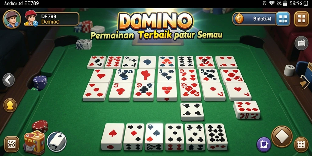Tangkapan layar gameplay <strong>EE789</strong> dengan fitur permainan Domino yang menarik.