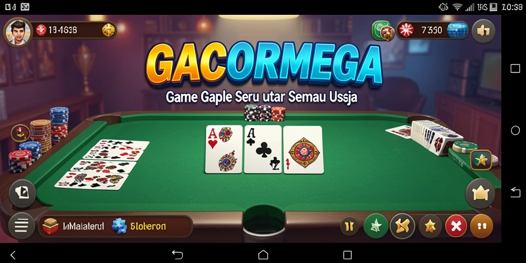 Tampilan menarik dari gameplay Gaple di GACORMEGA.