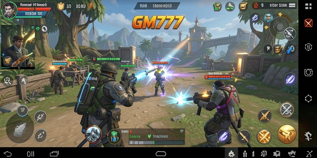 Tampilan gameplay intensif di GM777, menunjukkan pertempuran strategi yang seru.