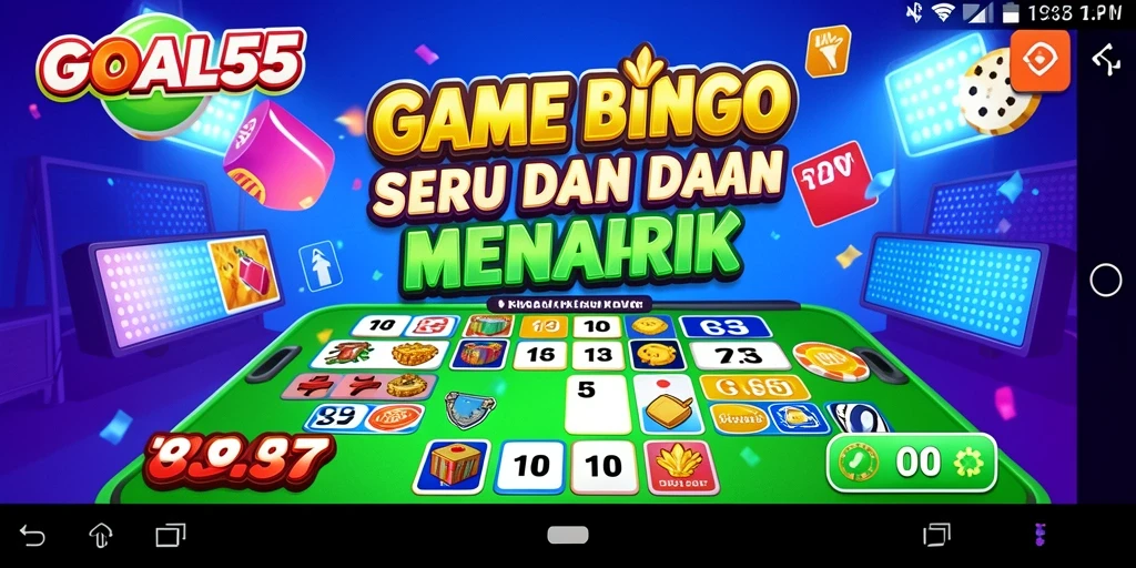 Screenshot utama GOAL55 menampilkan gameplay Bingo yang seru dan interaktif.
