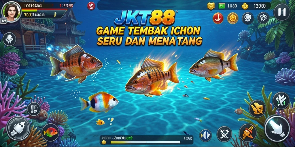 Tampilan gameplay seru dalam JKT88 menembak ikan.