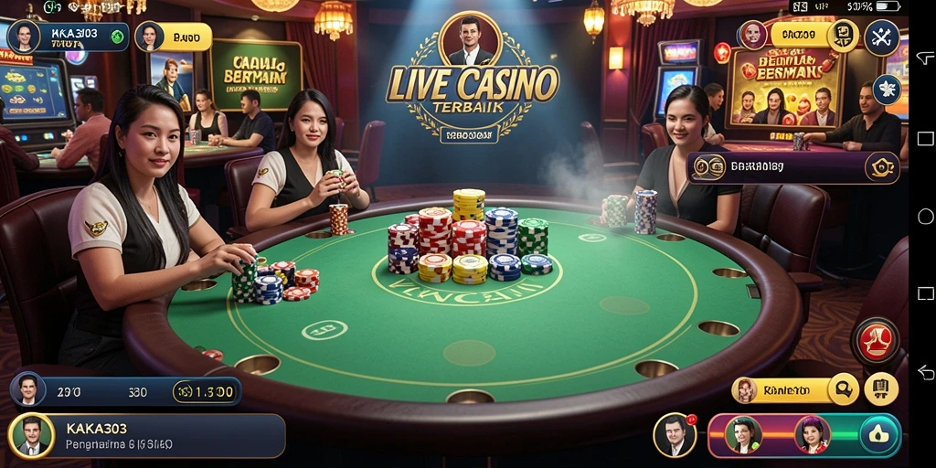 Tampilan utama gameplay Live Casino KAKA303 yang mendebarkan.