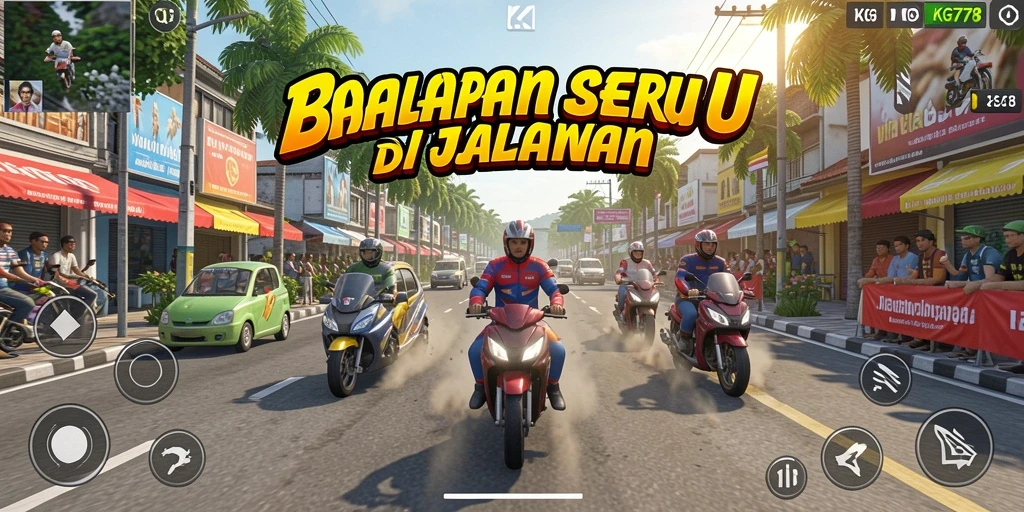 Tampilan gameplay Racing yang seru dan mendebarkan.