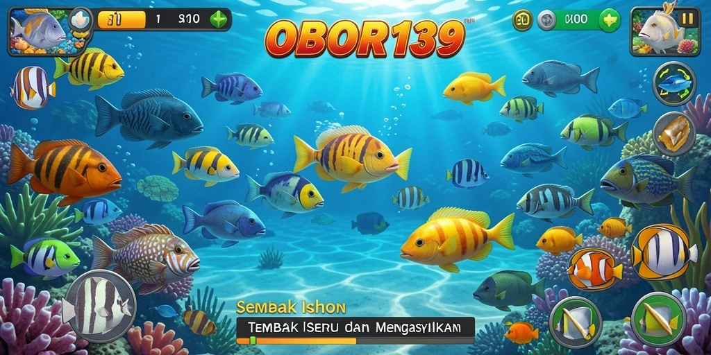 Tampilan gameplay OBOR138 yang menampilkan aksi tembak ikan seru.