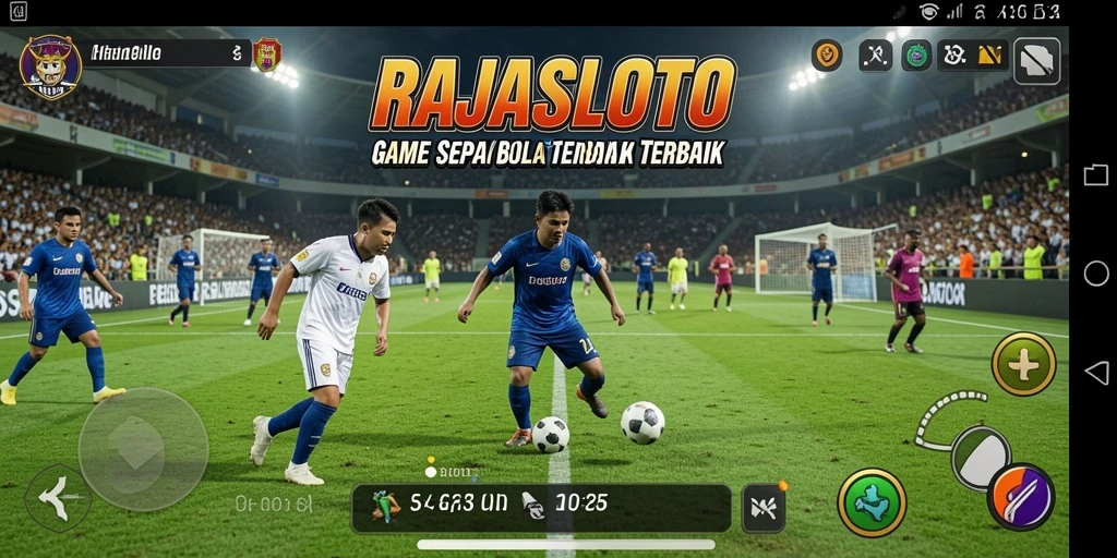 Tampilan gameplay <strong>RAJASLOTO</strong> yang epik dalam aksi sepak bola.