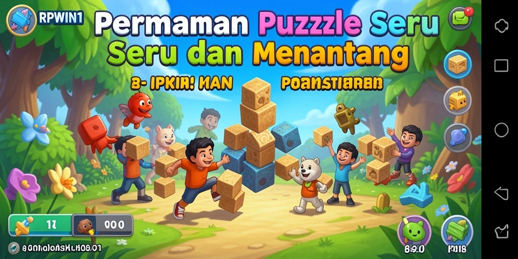 Tampilan gameplay RPWIN1 dengan teka-teki yang menantang dan grafis menarik.