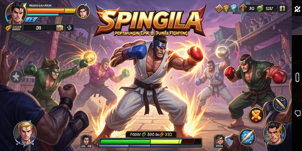 Tampilan gameplay SPINGILA yang dinamis dan penuh aksi