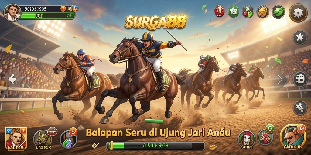 Gameplay balapan seru dalam SURGA88 dengan grafik yang mengagumkan.