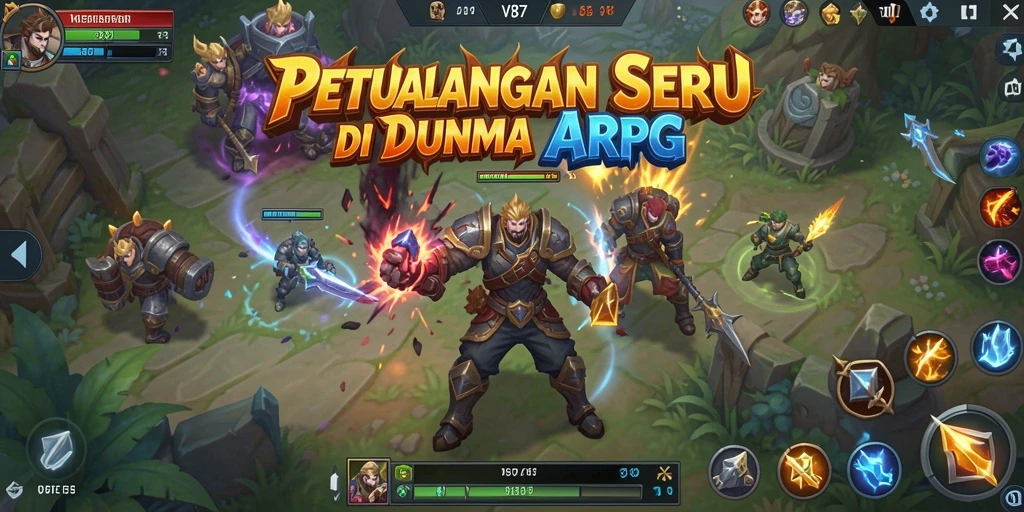 Tampilan gameplay V87 yang penuh aksi dan strategi dalam dunia ARPG.