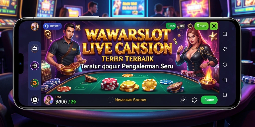 Screenshot utama WAWARSLOT menampilkan gameplay Live Casino yang mendebarkan.