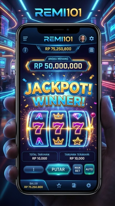 Tampilan antar muka aplikasi remi101 yang sederhana dan user-friendly.